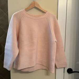 Molli Italian wool sweater with scalloped edge neck and raglan sleeves